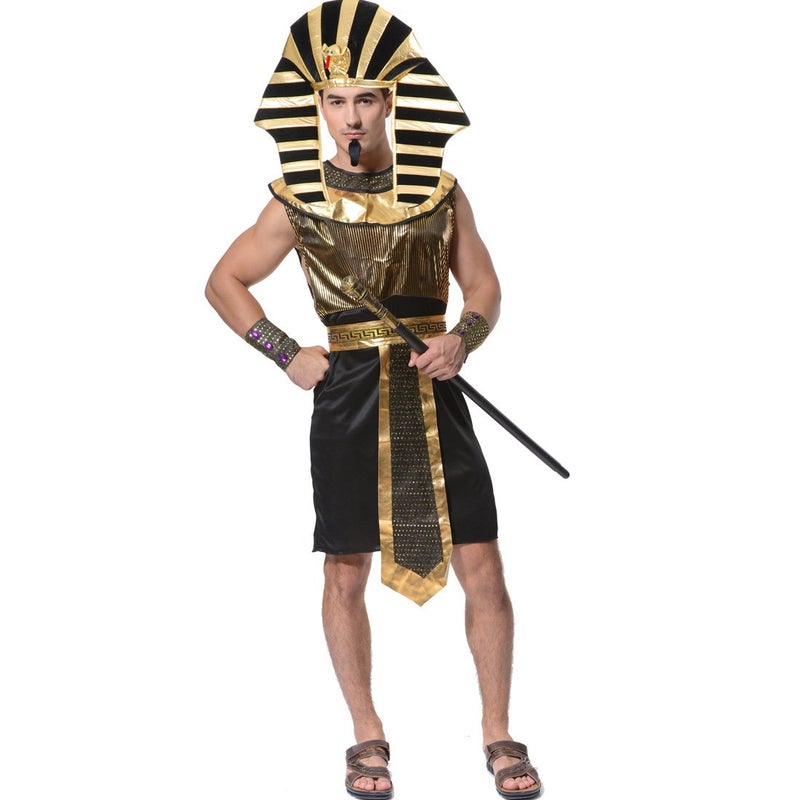 KalcyKizz Men's King of Egypt Costumes,Black,golden,One Size - Image 1